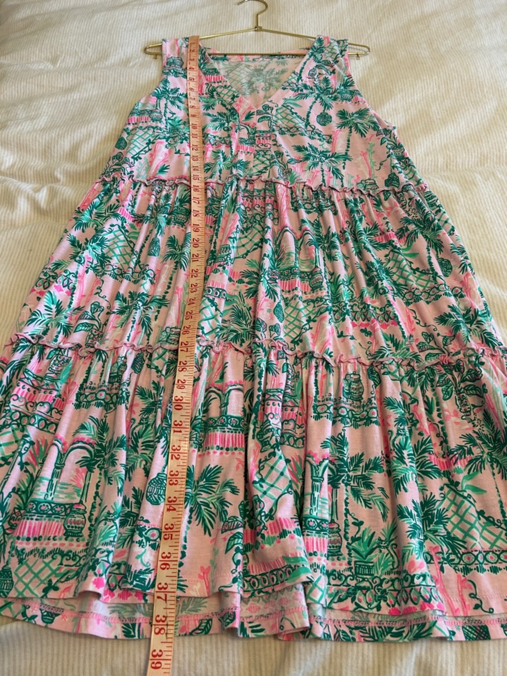 Lilly Pulitzer Lorina Print V-Neck Sleeveless Tiered Cotton Dress - Picture 7 of 7